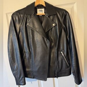 Old Navy Faux Leather Moto Jacket — Black, XS